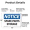 Signmission Spare Parts Storage, 14 in W x Rectangle, Plastic OS-2PACK-NS-P-1014-L-18378 - alternate 5